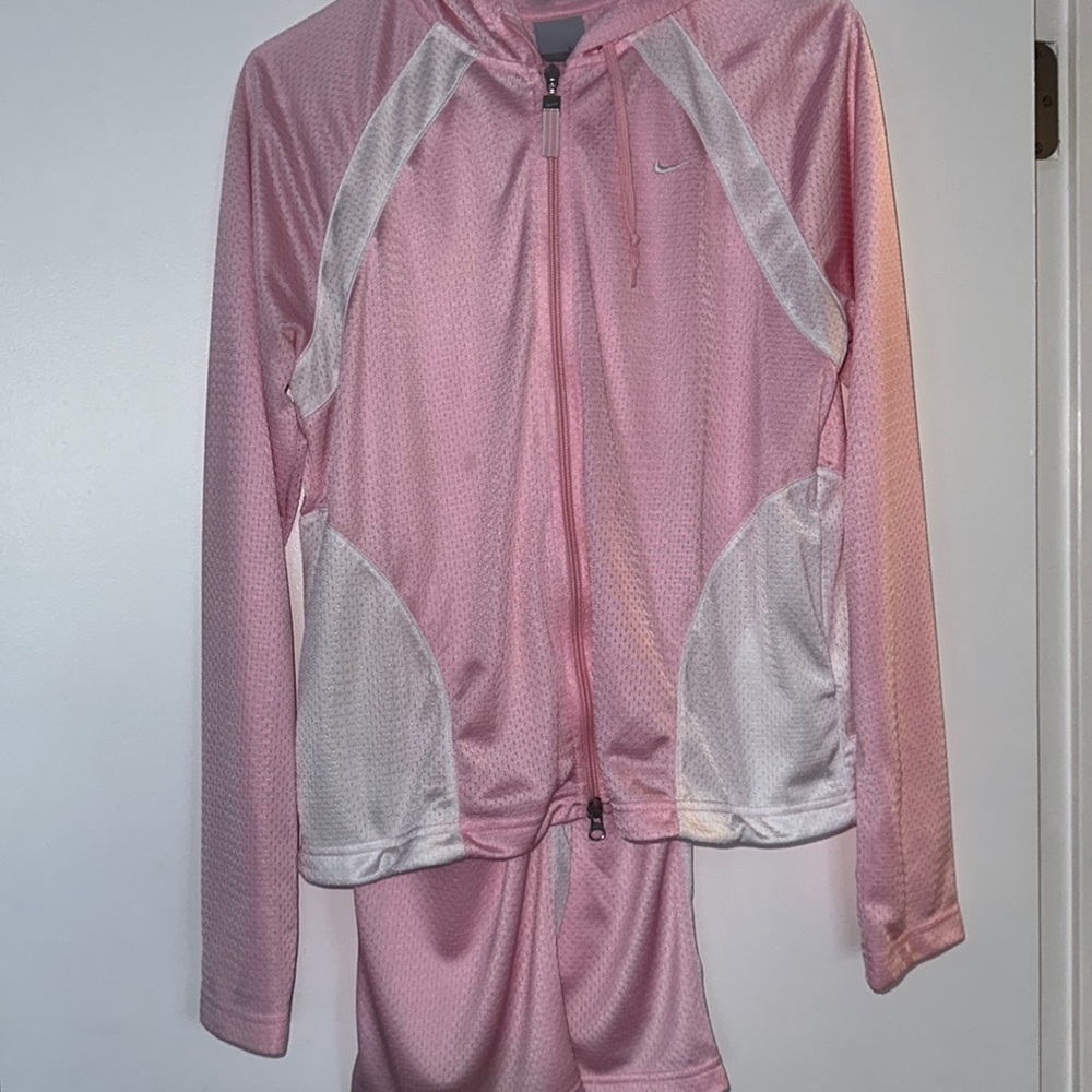 Nike pink and white Tracksuit